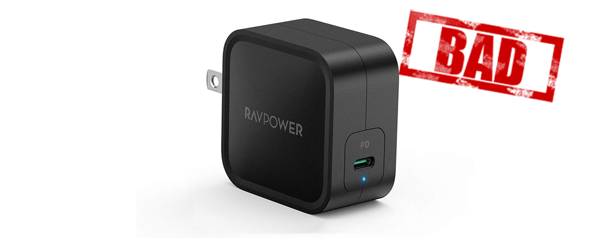 【規格違反】世界最小USB PD 61W充電器RAVPower RP-PC112レビュー。軽量コンパクトで持ち運びに便利