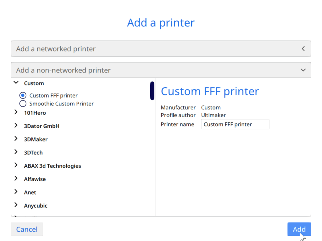 Custom FFF printer