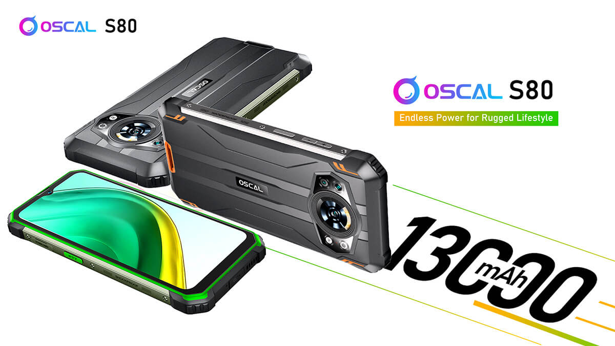 Oscal S80発表。13,000mAh超大容量バッテリー搭載のタフネススマホ